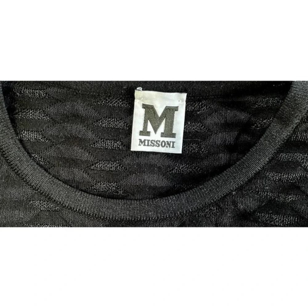 VALENTINO MISSONI BLACK  OPEN STYLE KNIT‎ SHIFT MINI DRESS LONG SLEEVE EU 42 - Picture 6 of 11